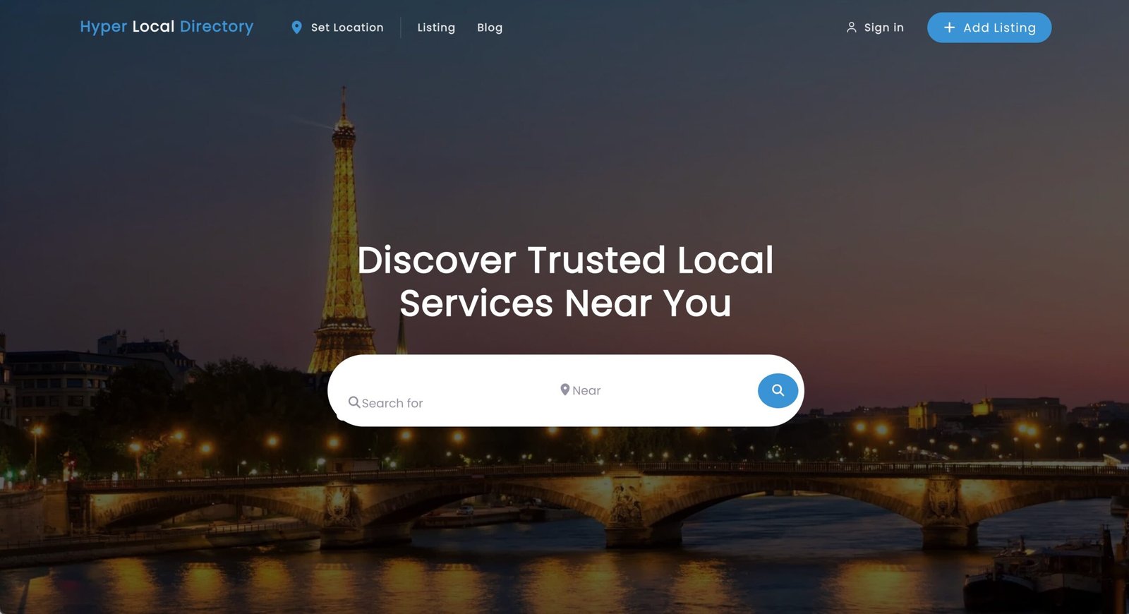 Hyper Local Directory Website Screenshot